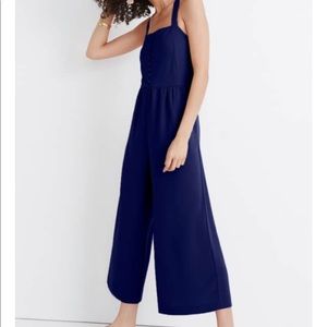 Madewell Smocked Button Down Crop Jumpsuit